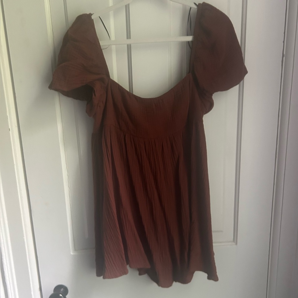 Princess Polly Babydoll Romper in Brown — Comfy and Flowy — Size 8